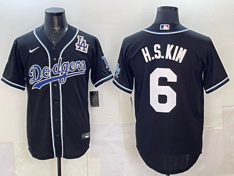 Men 2025 Los Angeles Dodgers #6 H.S.Kim black Nike MLB Jersey style 061